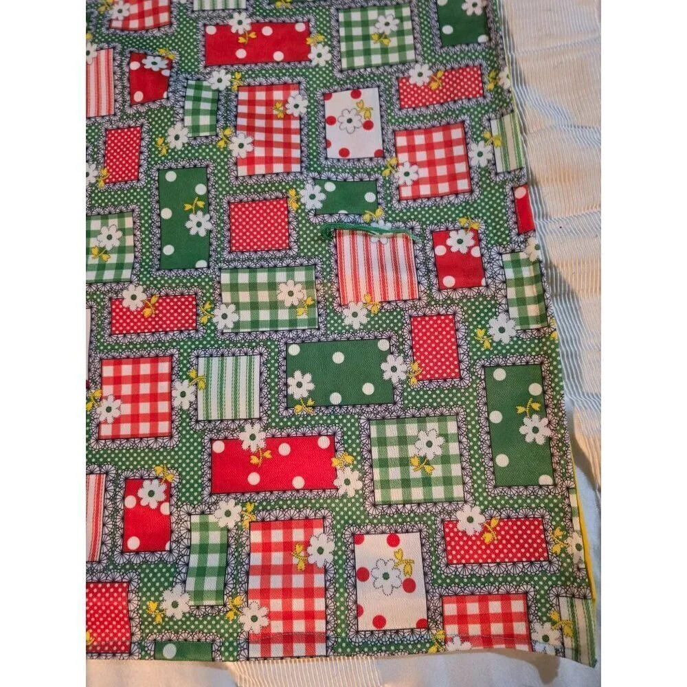 Vintage 60s 70s Granny Floral Patchwork Retro Throw Blanket